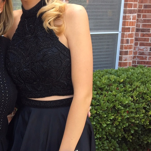 sherri hill black beaded prom dress Sherri Hill 55080